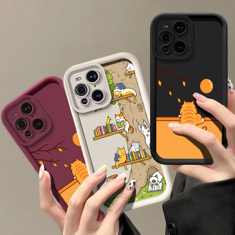 Oppo Find X8 - Cartoon Animal Cat Phone Case For